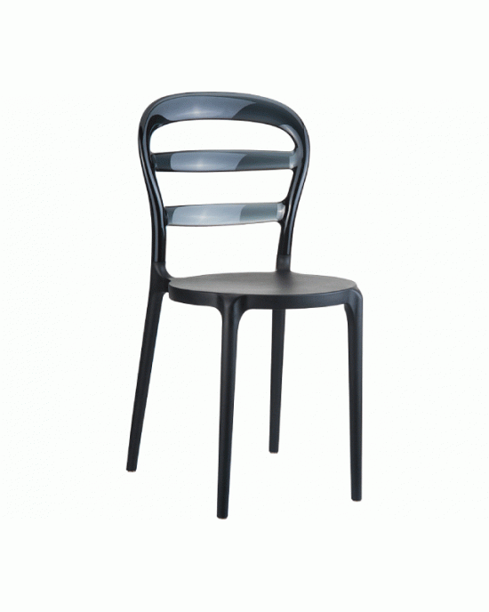 32.0040 Bibi Polypropylene Chair Acrylic Black Transparent 42X50X85cm.