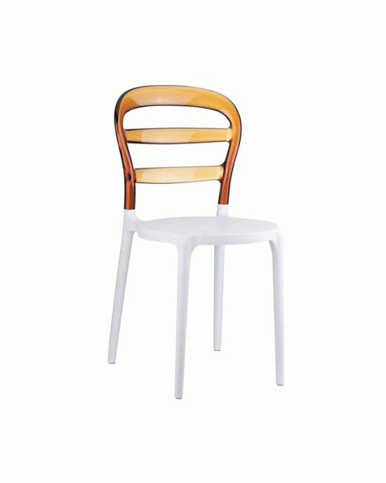 32.0046 Bibi Polypropylene Chair Acrylic White / Honey Transparent 42X50X85cm.