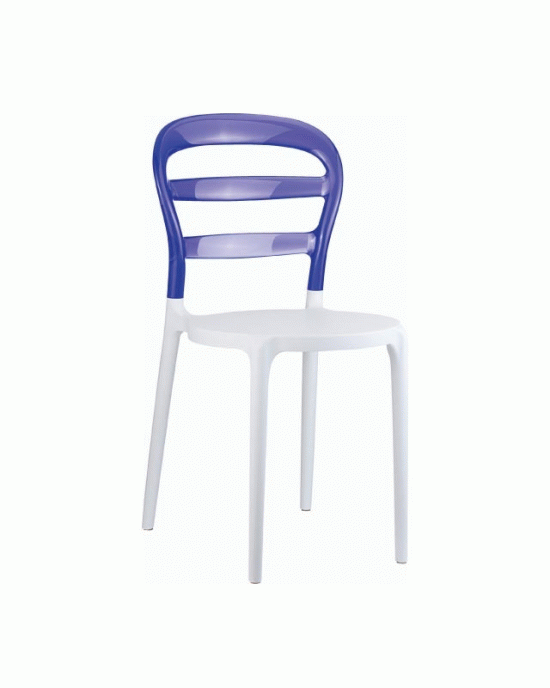 32.0049 Bibi Polypropylene Chair Acrylic White / Purple Transparent 42X50X85cm.