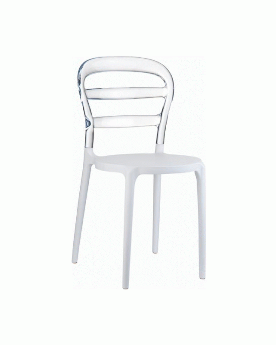 32.0051 Bibi Polypropylene Chair Acrylic White Transparent 42X50X85cm.