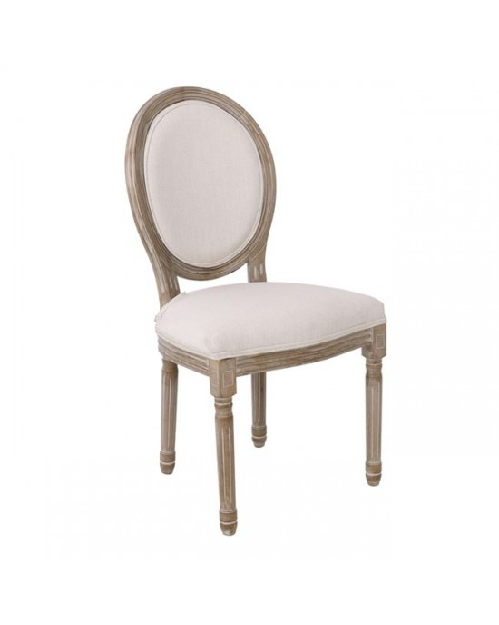 Ε752,1 JAMESON Chair Decape/Fabric Ecru 1 pack / 2 pcs-49x55x95cm