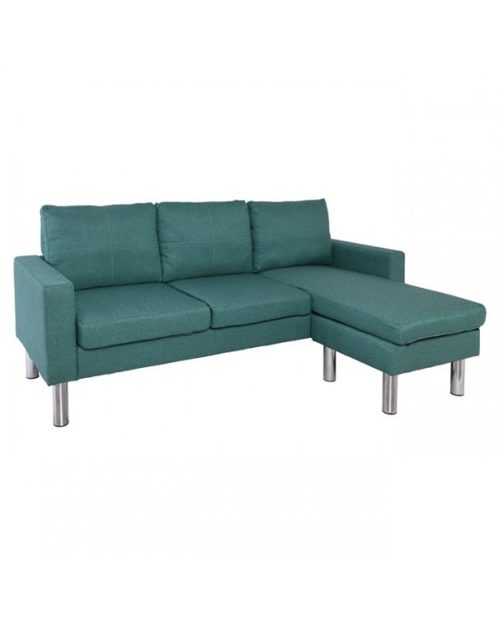 Ε9695,3 REVERSE Reversible Corner Sofa Fabric Pale Green