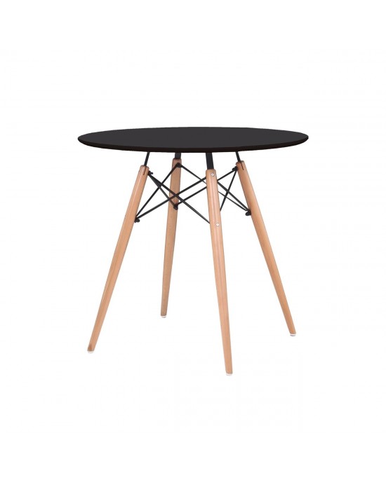 Ε7083,2 ART Wood Table D.80cm Black