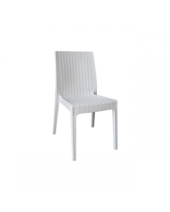 Ε328,1 DAFNE PP-UV Chair White (Rattan Look) 46x55x85cm