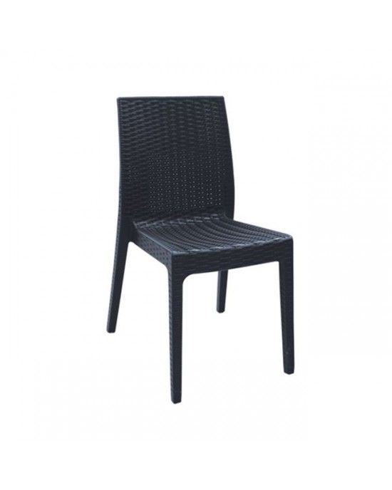 Ε328,2 DAFNE PP-UV Chair Anthracite (Rattan Look) 46x55x85cm