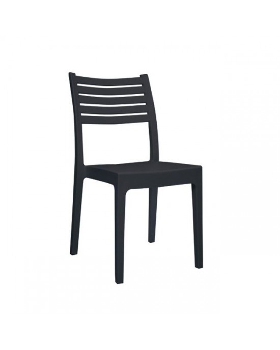 Ε345,2 OLIMPIA Καρέκλα Στοιβαζόμενη, Πλαστικό Ανθρακί 46x52x86cm