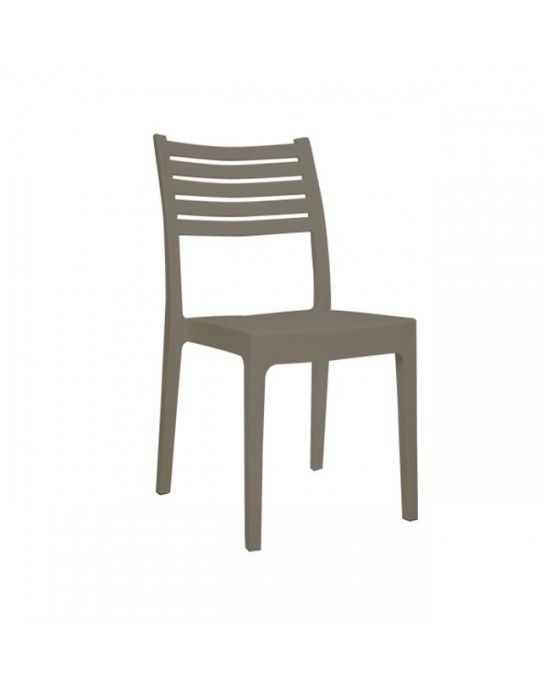 Ε345,4 OLIMPIA Καρέκλα Στοιβαζόμενη, Πλαστικό Tortora 46x52x86cm