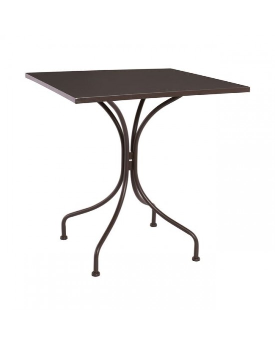 Ε5171,3 PARK Table  70x70x71cm Steel Sand Brown