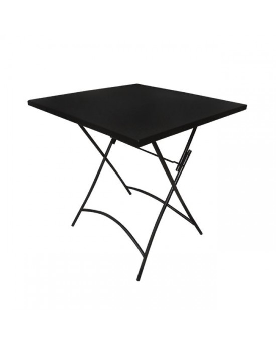 Ε5177 PARK Table Foldable  70x70x71cm  Steel Black