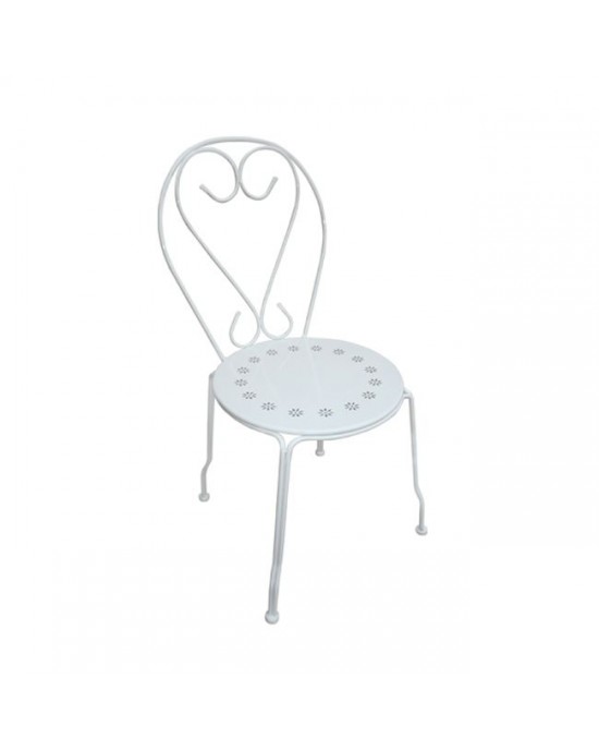 Ε5182,1 BISTRO Chair Steel White 1 pack / 4 pcs- 41x48x90cm
