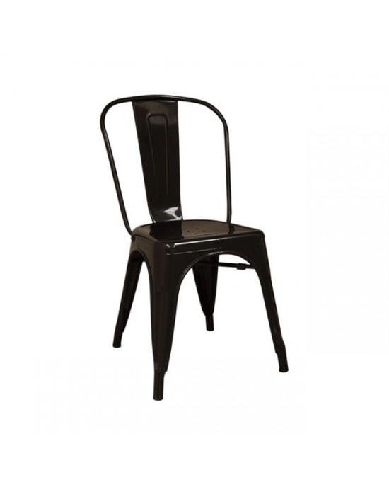 Ε5191,1 RELIX Καρέκλα, Μέταλλο Βαφή Μαύρο, Στοιβαζόμενη 45x51x85cm