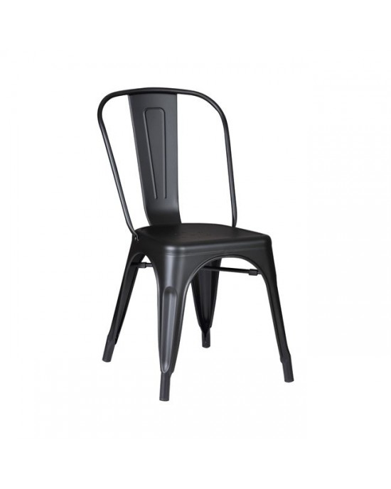 Ε5191,1Μ RELIX Καρέκλα, Μέταλλο Βαφή Μαύρο Matte, Στοιβαζόμενη  45x51x85cm