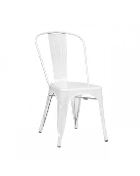 Ε5191 RELIX Καρέκλα, Μέταλλο Βαφή Άσπρο, Στοιβαζόμενη 45x51x85cm