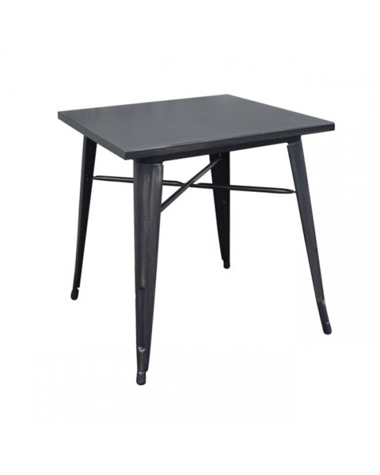 Ε5200,10 RELIX Table 70x70 Steel Antique Black 70x70x75cm