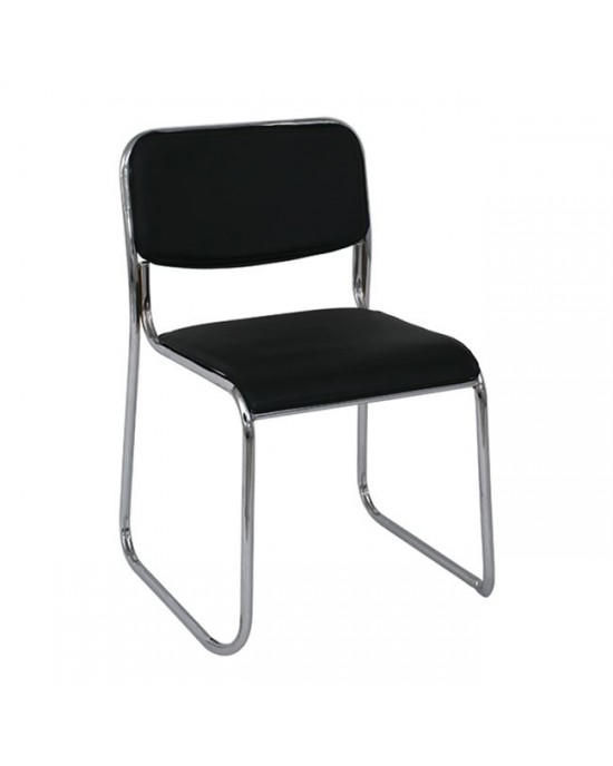 Ε553,1 CAMPUS Chair Chrome/Black Hard Pvc 1 pack / 5 pcs