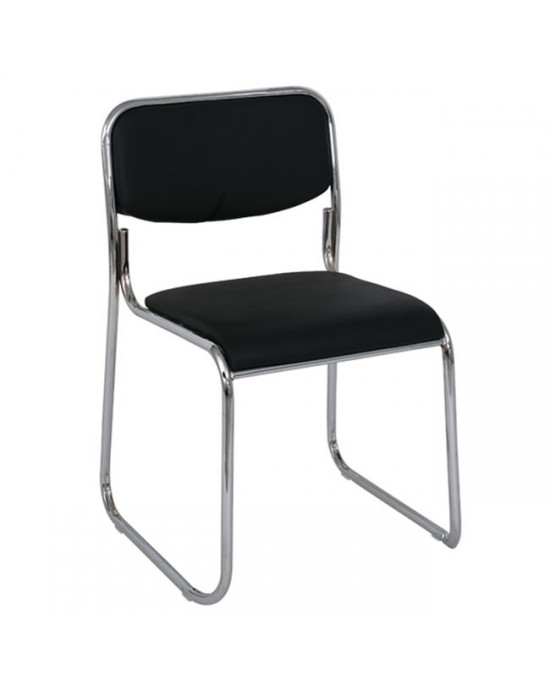 Ε553,1W CAMPUS-W Chair/Chromed Frame/Black Pu 1 pack / 5 pcs
