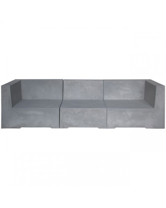 Ε6200 CONCRETE 3-Seat Sofa Cement Grey  235x81x65cm