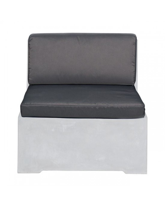 Ε6200,Μ1 CONCRETE Set Chair Cushions (2pcs) Grey Fabric (Water Repellent)