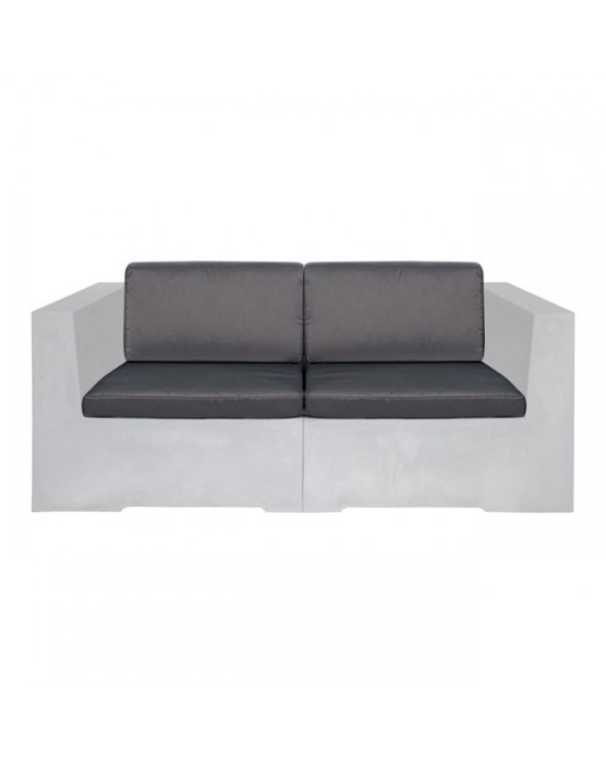 Ε6200,Μ2 CONCRETE Set 2-seat Sofa Cushions (4pcs) Grey Fabric (Water Repellent)