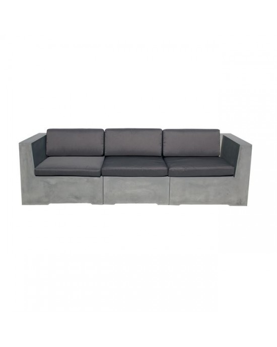 Ε6200,Μ CONCRETE Set 3-seat Sofa Cushions (6pcs) Grey Fabric (Water Repellent)