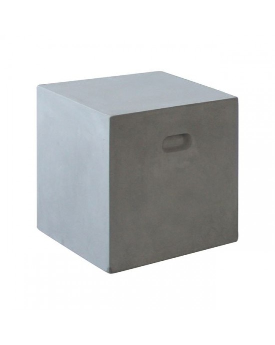 Ε6203 CONCRETE Cubic Stool 37x37cm Cement Grey