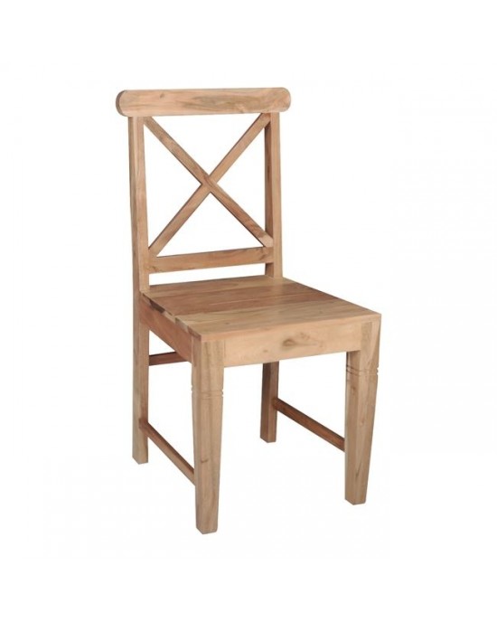 ΕΑ7024 KIKA Chair Acacia Natural Finish 1 pack / 2 pcs-46x50x94cm