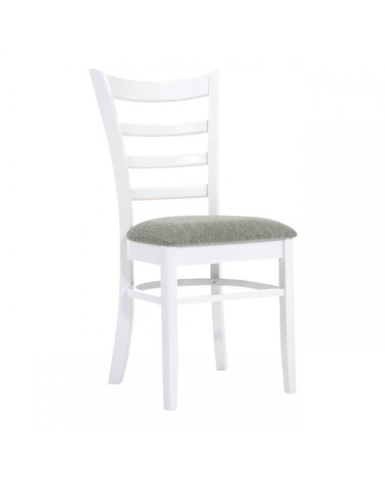 Ε7052,4 NATURALE Καρέκλα Άσπρο, Ύφασμα Γκρι 1 pack / 2 pcs 42x50x91cm