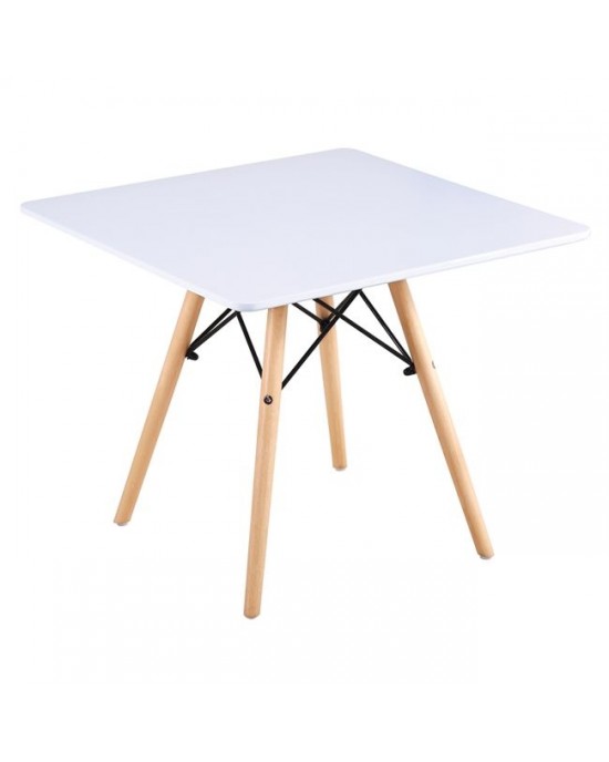 Ε708Κ,1 ART Wood Kid Table 60x60/H49cm White