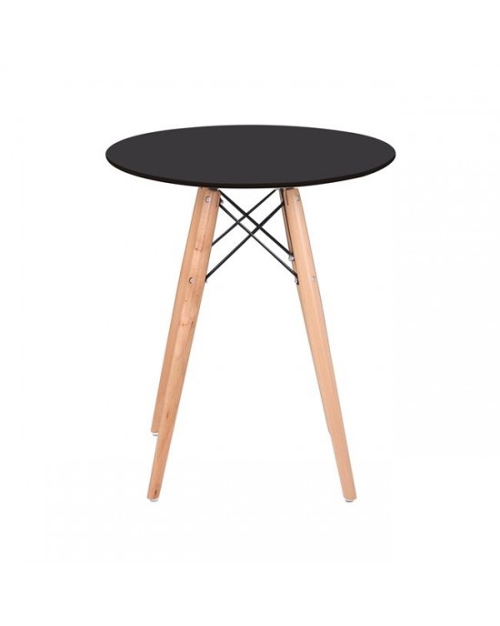 Ε7082,2 ART Wood Table D.60cm Black