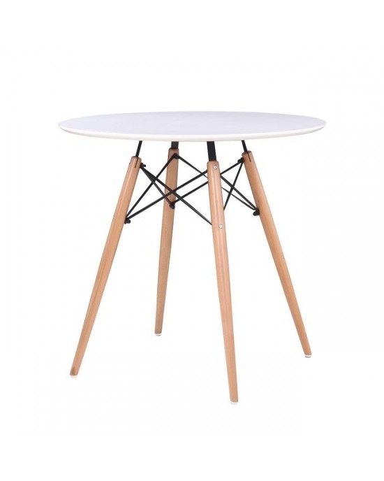 Ε7082,1 ART Wood Table D.60cm White