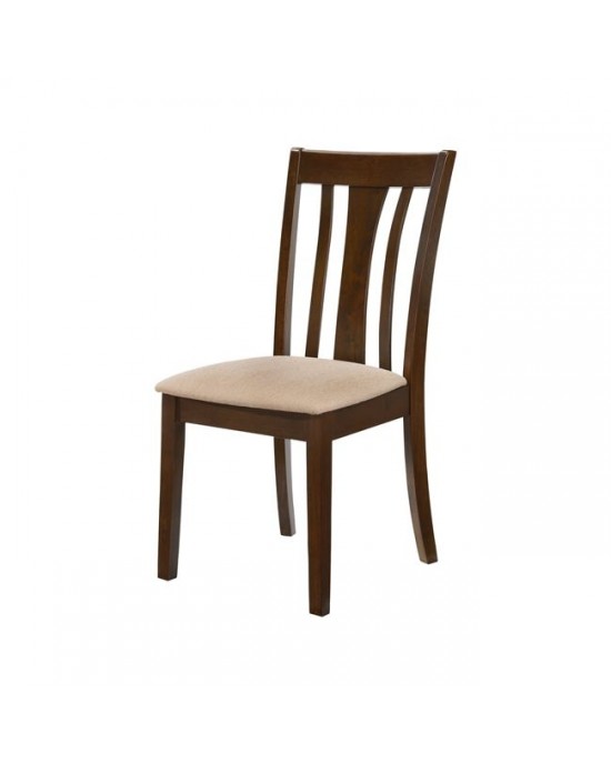 Ε7093,1 MOLTEN Chair Dark Walnut / Fabric Beige 1 pack / 2 pcs- 48x55x100cm
