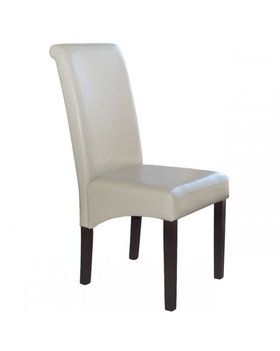 Ε7206,1 MALEVA-H Καρέκλα Ξύλο - PU Ivory 1 pack / 2 pcs-46x61x100cm