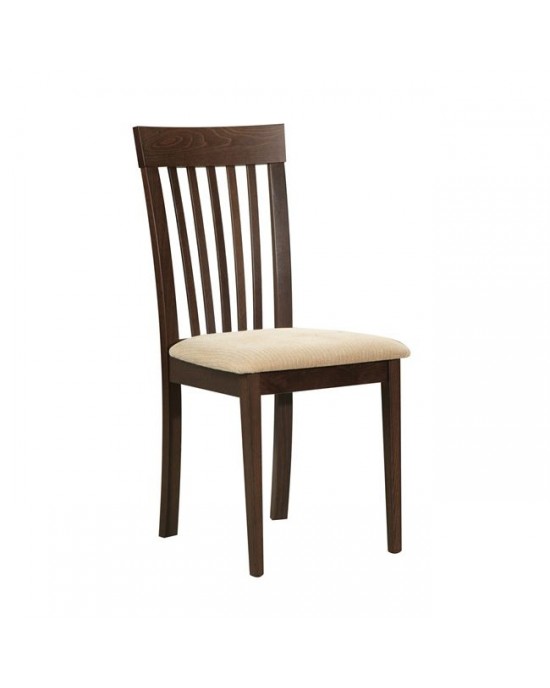 Ε7684,2 CORINA Chair Dark Walnut/Pvc Ecru 1 pack / 2 pcs-46x54x95cm