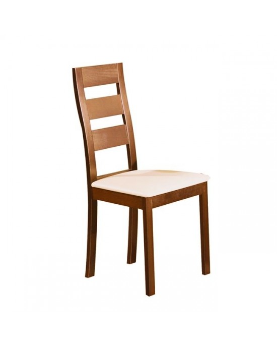 Ε782,1 MILLER Καρέκλα Οξυά Honey Oak, PVC Εκρού 1 pack / 2 pcs-45x52x97cm