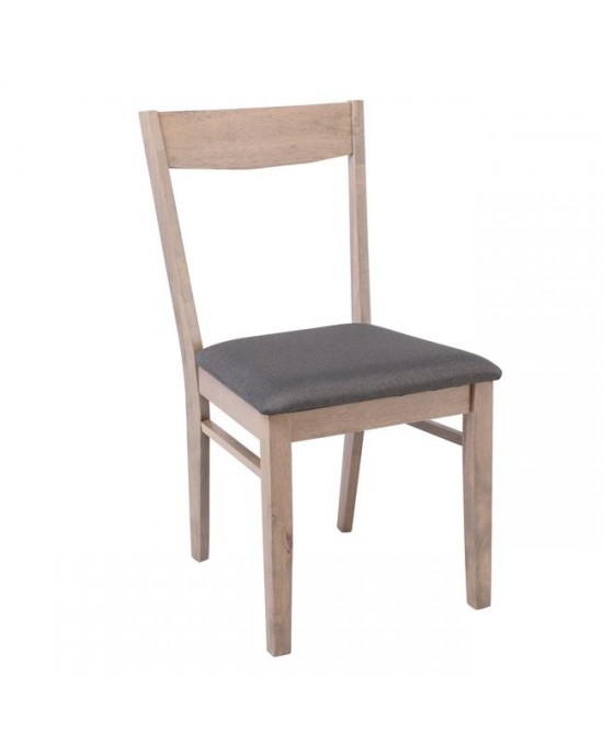 Ε806,1 RINGO Chair Smoke Beech (Fabric Grey) 1 pack / 2 pcs