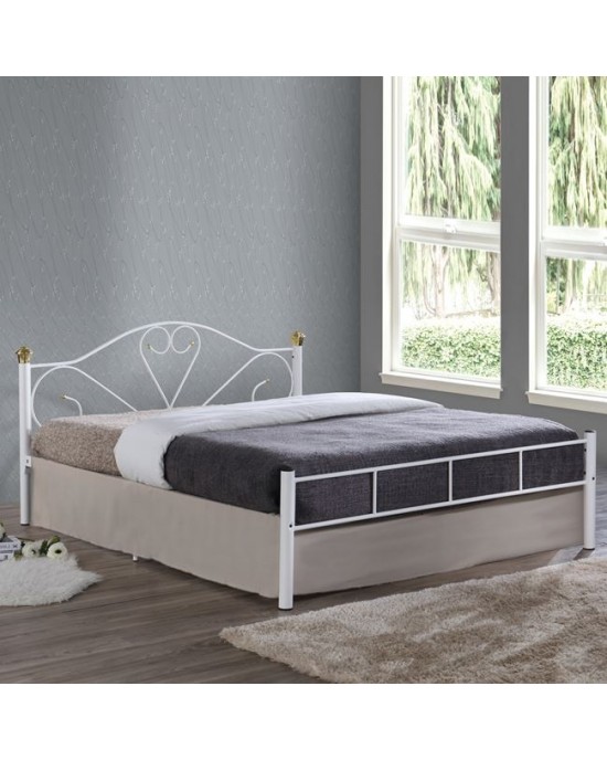 Ε8066,1 LAZAR Bed 150x200 Metal White