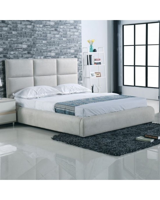 Ε8080 MAXIM Κρεβάτι Διπλό, για Στρώμα 160x200cm, Ύφασμα Απόχρωση Grey Stone