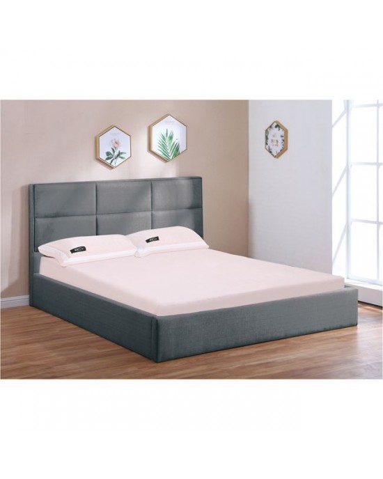 Ε8111,1 MAX Κρεβάτι Διπλό με Χώρο Αποθήκευσης, για Στρώμα 160x200cm, Ύφασμα Ανθρακί