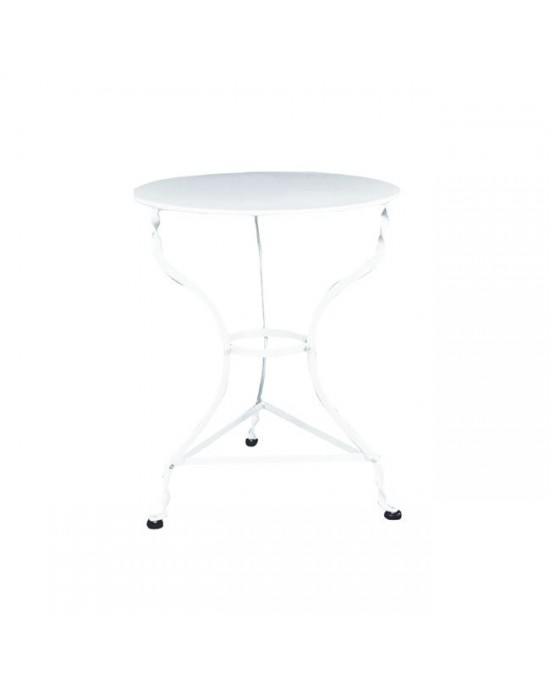 Ε8501,1 ΠΑΡΑΔΟΣΙΑΚΟ Τραπέζι Μέταλλο Βαφή Άσπρο Φ60x71cm K/D 