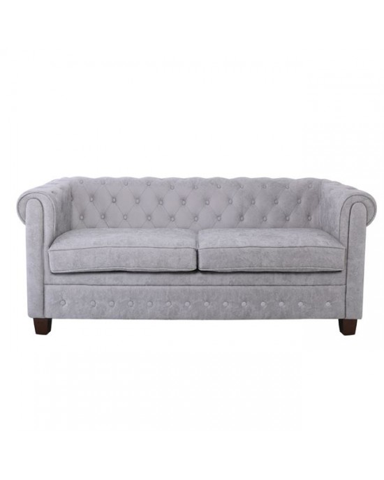Ε9420,24 CHESTERFIELD-W  2-Seater Sofa Fabric Antique Grey