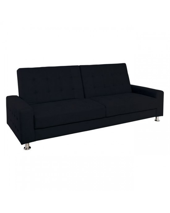 Ε9569,8 MOBY Καναπές - Κρεβάτι Σαλονιού - Καθιστικού, Ύφασμα Μαύρο 217x80x81cm Bed:185x110x40cm