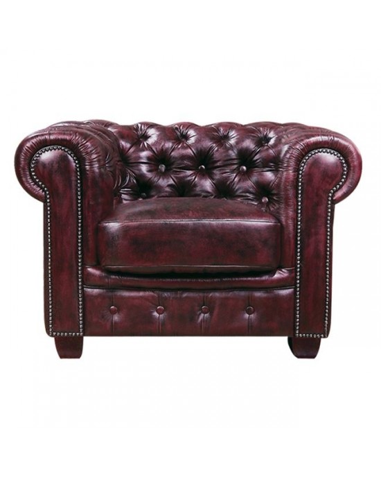 Ε9574,14 CHESTERFIELD-689 1-S Leather Antique Red