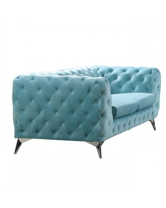 Ε9638,21 BARLOW 2-Seater Sofa Fabric Powder Blue Velure