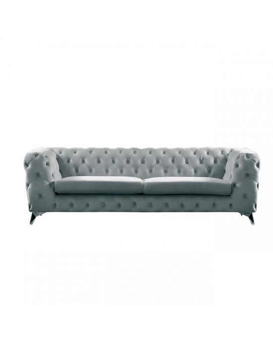 Ε9638,32 BARLOW 3-Seater Sofa Fabric Grey Velure