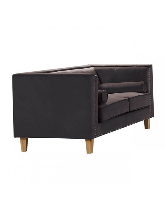 Ε9639,23 MIDLAND 2-Seater Sofa Fabric Dark Brown Velure