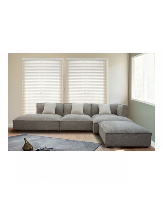 Ε9644,1L ALBERT Right Facing Corner Sofa/Fabric Brown-Grey