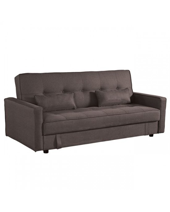 Ε9687,2 OPEN Καναπές - Κρεβάτι με Αποθηκευτικό Χώρο, 3θέσιος, Ύφασμα Καφέ 200x86x89cm Bed:112x181x41cm
