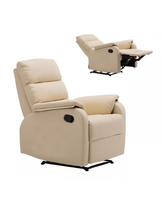 Ε9732,1 COMFORT Armchair Relax Beige Pu