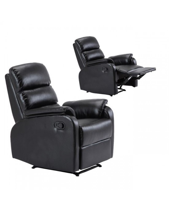 Ε9732,2 COMFORT Armchair Relax Black Pu