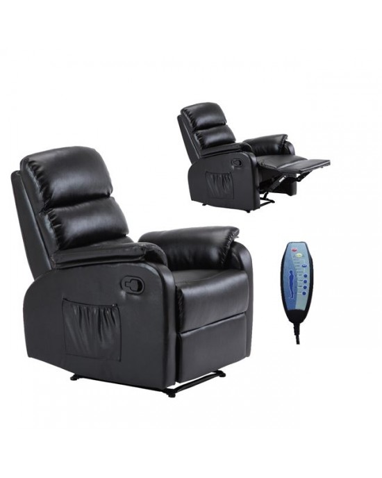 Ε9733,2 COMFORT Massage Armchair Relax Black Pu